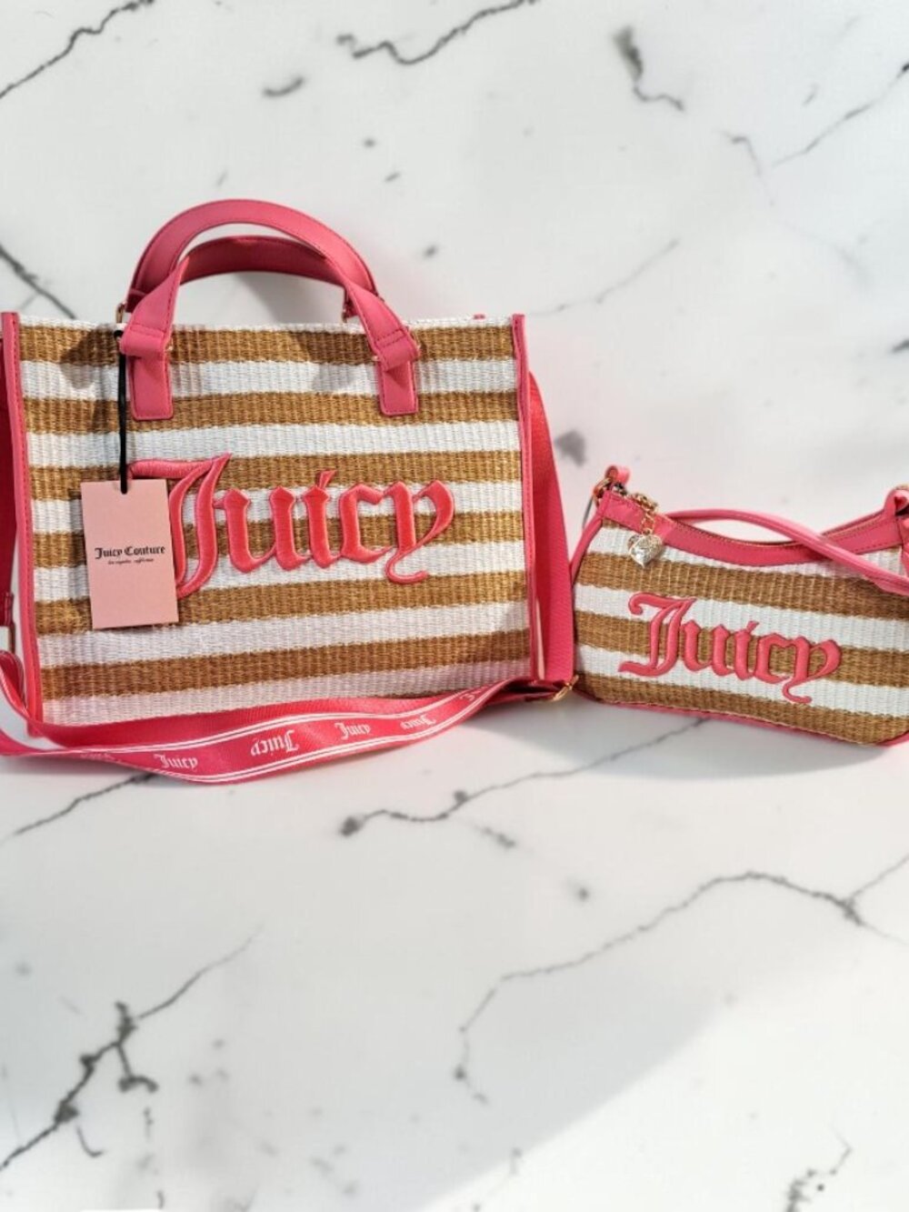 Juicy Couture Juicy Gelato Natural, Pink Tote Bag & Shoulder Bag Bundle NWT